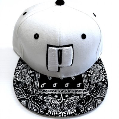 画像1: PROJECT ORIGINAL BANDANA BIG P CAP WH/BK