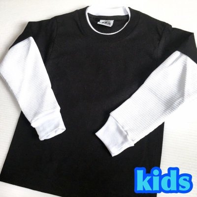 画像1: PRO5 KIDS L/S TEE ブラック/ホワイト