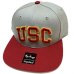 画像1: USC オフィシャル Snapback cap グレー/バーガンディー (1)