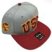 画像3: USC オフィシャル Snapback cap グレー/バーガンディー (3)