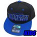 画像1: KIDS Los Angeles snapback cap ブラック/ロイヤルブルー (1)