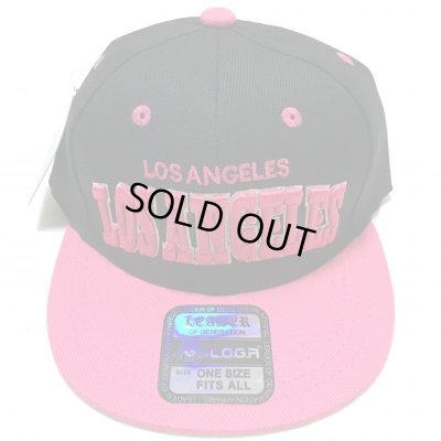 画像2: KIDS Los Angeles snapback cap ブラック/ピンク