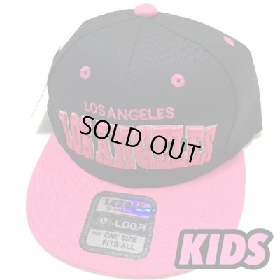 画像1: KIDS Los Angeles snapback cap ブラック/ピンク
