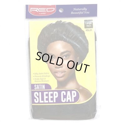 画像1: SATIN SLEEP CAP ブラック