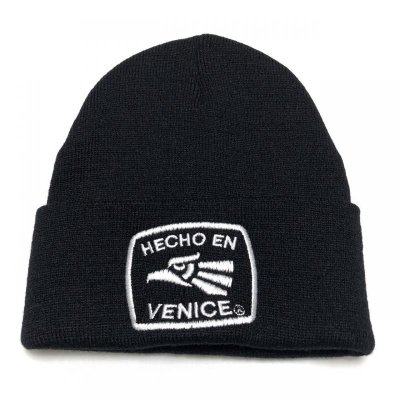 画像1: HECHO EN VENICE  HECHO EN knit cap ブラック