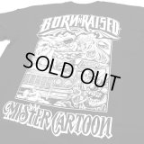 BORN X RAISED MISTER CARTOON COLLAGE TEE BLACK