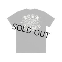 BORN X RAISED MISTER CARTOON SCRIPT ROCKER TEE ブラック