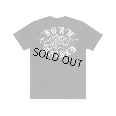 画像1: BORN X RAISED MISTER CARTOON SCRIPT ROCKER TEE ブラック