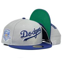 NEW ERA LA Dodgers side patch cap グレー/ブルー