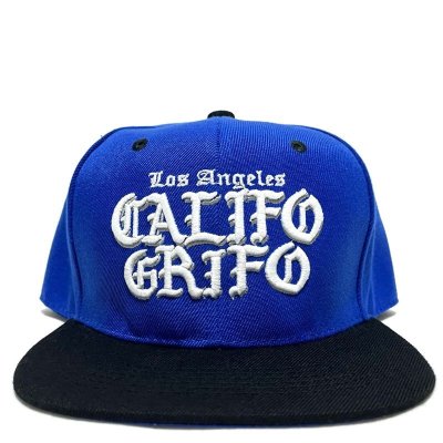 画像1: CALIFOGRIFO LA snapback cap ブルー/ブラック