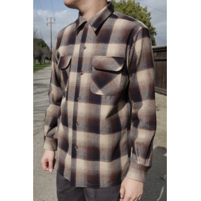 画像1: PENDLETON BOARD SHIRT ベージュ/ブラウン