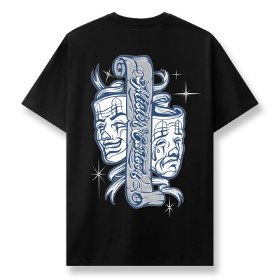 画像1: MISTER CARTOON Smile now Cry later Tee BLUE