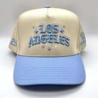 P294 LOS ANGELES Snapback Cap ベイビーブルー/ベージュ
