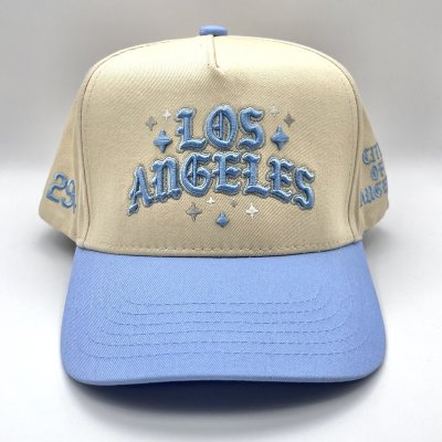 画像1: P294 LOS ANGELES Snapback Cap ベイビーブルー/ベージュ