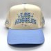 画像1: P294 LOS ANGELES Snapback Cap ベイビーブルー/ベージュ (1)