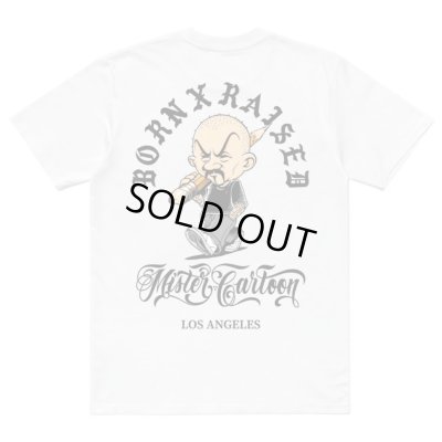 画像1: BORN X RAISED Mister Cartoon  PENCIL HEAD TEE White
