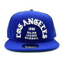 LA Dodgers Team Deluxe snapback cap ドジャーブルー
