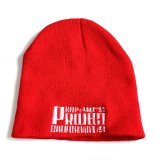 画像: PROJECT ORIGINAL KNIT CAP レッド/ホワイト