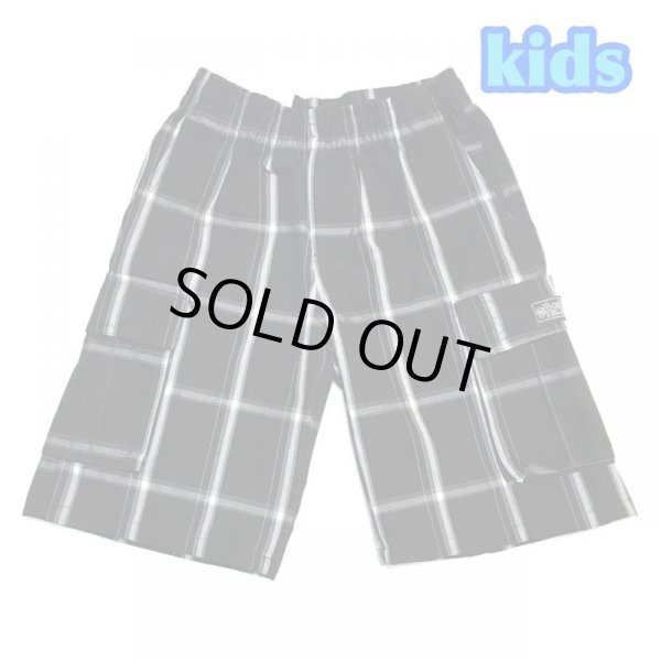 画像1: SHAKA Kids PLAID SHORT PANTS ブラック (1)