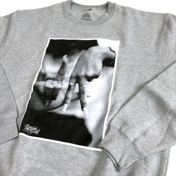 画像1: Estevan Oriol LA FINGER CREWNECK ライトグレー (1)