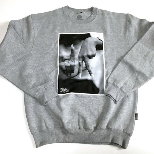 画像2: Estevan Oriol LA FINGER CREWNECK ライトグレー (2)