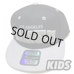 画像: KIDS Los Angeles snapback cap ブラック/グレー