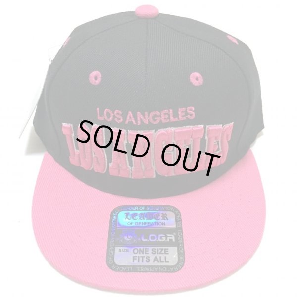 画像2: KIDS Los Angeles snapback cap ブラック/ピンク (2)