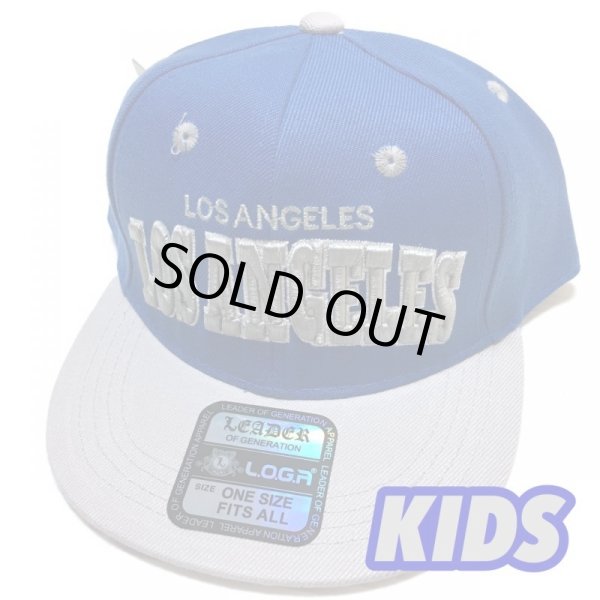 画像1: KIDS Los Angeles snapback cap ロイヤルブルー/グレー (1)