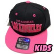 画像1: KIDS Los Angeles snapback cap ブラック/ピンク (1)