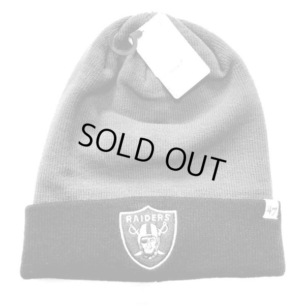 画像1: NFL Oakland RAIDERS 2TONE KNIT CAP (1)