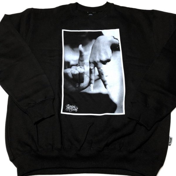 画像2: Estevan Oriol LA FINGER CREWNECK ブラック (2)