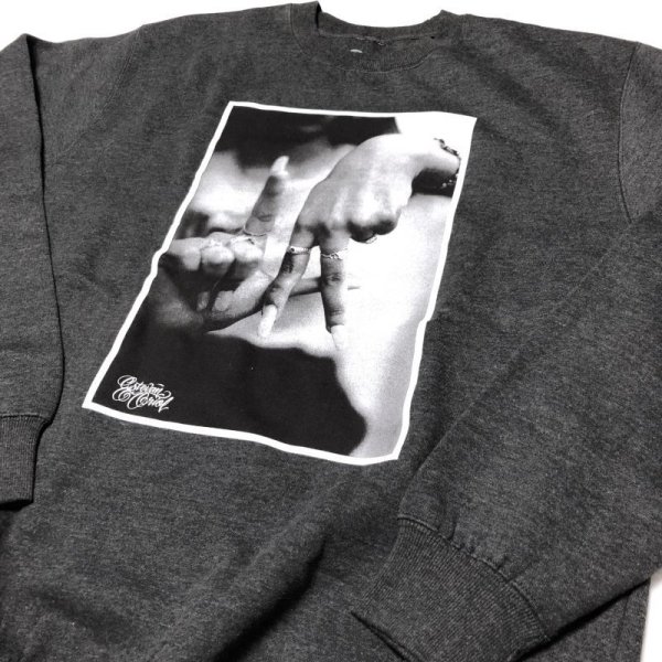 画像1: Estevan Oriol LA FINGER CREWNECK チャコールグレー (1)