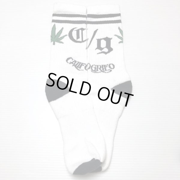 画像1: CALIFOGRIFO C/G weed SOX ホワイト (1)