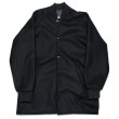 画像1: Greenspans Black Knit Collar Clicker Coat (1)