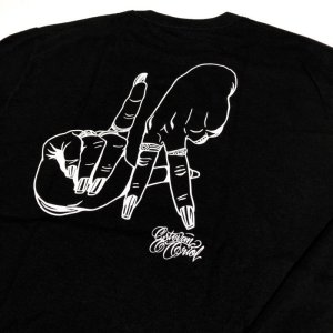 画像: Estevan Oriol New LA hand sign TEE ブラック