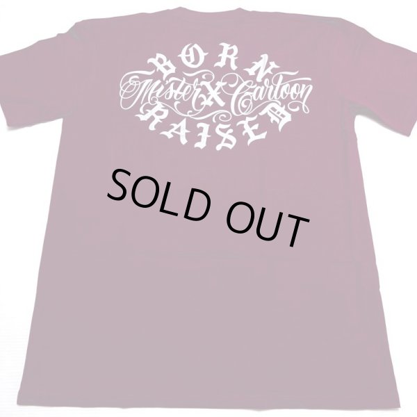 画像3: BORN X RAISED MISTER CARTOON ROCKER TEE BURGUNDY (3)