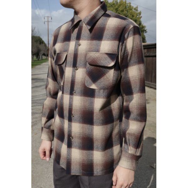 画像1: PENDLETON BOARD SHIRT ベージュ/ブラウン (1)