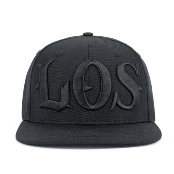 画像1: MISTER CARTOON LOS Snapback Cap ブラックアウト (1)