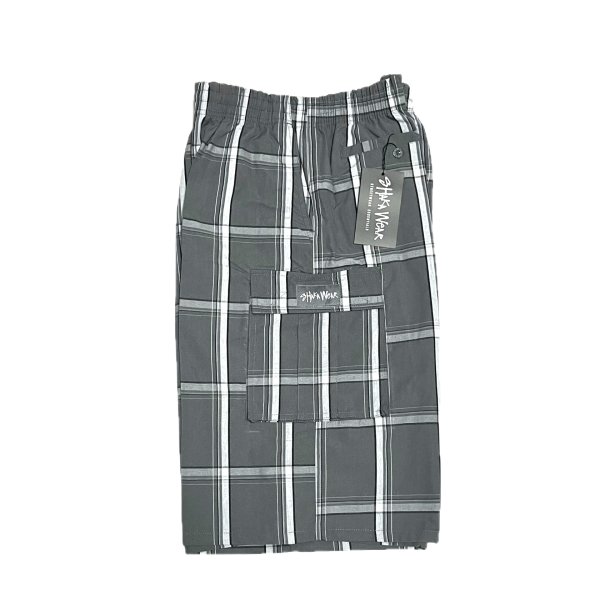 画像3: SHAKA WEAR PLAID SHORT PANTS グレー (3)