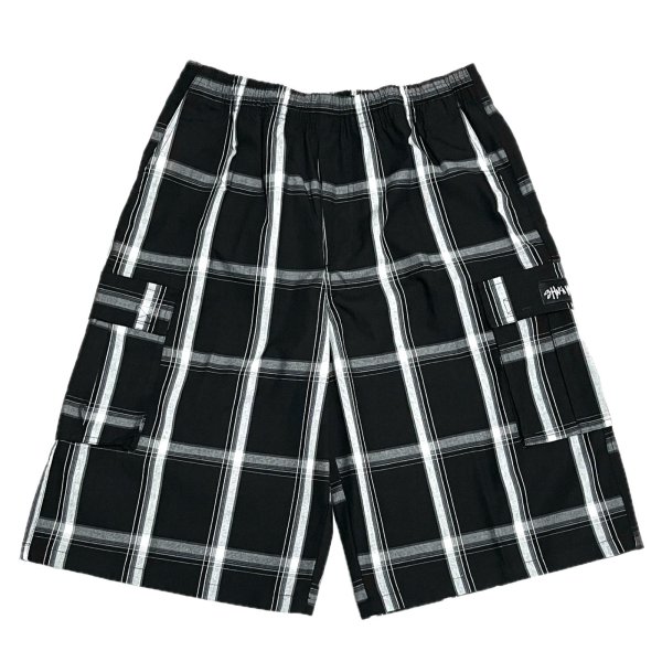 画像1: SHAKA WEAR PLAID SHORT PANTS ブラック (1)