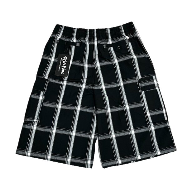 画像2: SHAKA WEAR PLAID SHORT PANTS ブラック (2)