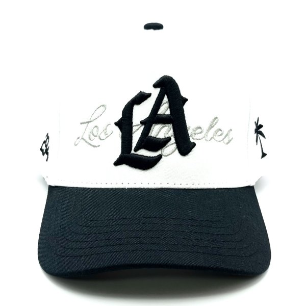 画像1: P294 LA Snapback Cap ブラック/ホワイト (1)
