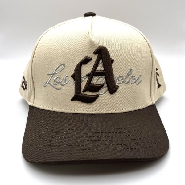 画像1: P294 LA Snapback Cap ブラウン/ベージュ (1)