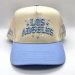 画像1: P294 LOS ANGELES Snapback Cap ベイビーブルー/ベージュ (1)