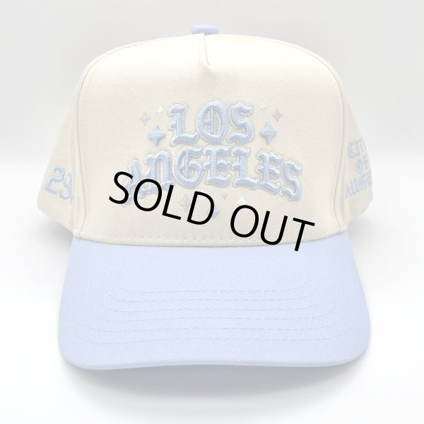 画像1: P294 LOS ANGELES Snapback Cap ベイビーブルー/ベージュ (1)