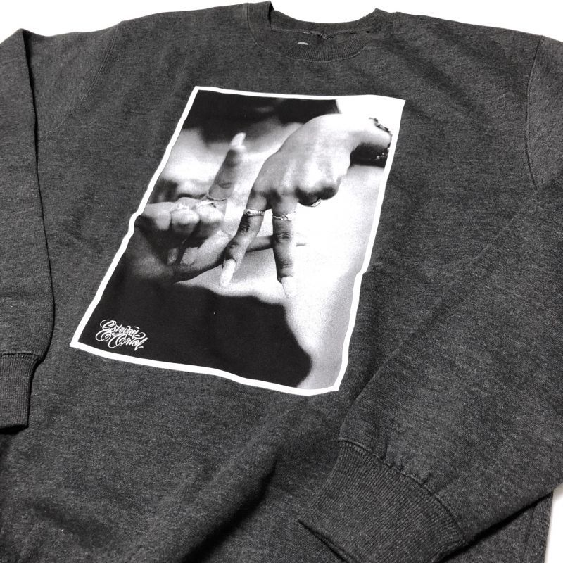 Estevan Oriol LA FINGER CREWNECK チャコールグレー