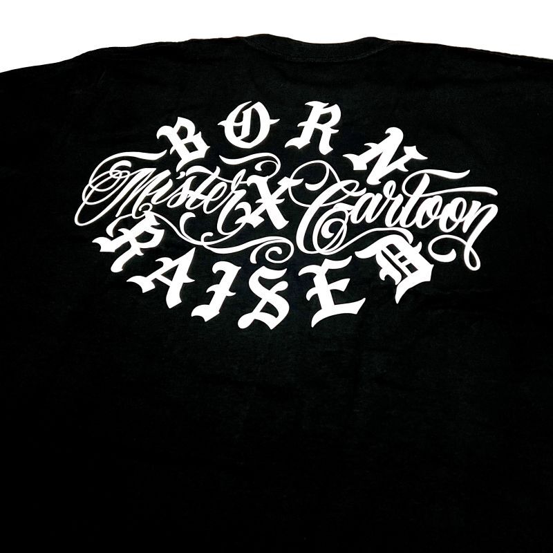 BORN X RAISED MISTER CARTOON ROCKER TEE BLACK - CALIFORNIA LIFE