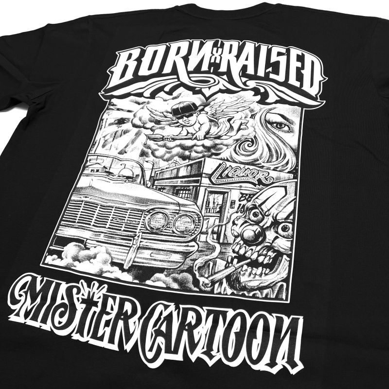 MISTER CARTOON BORN RAISED GUADALUPE シャツ-